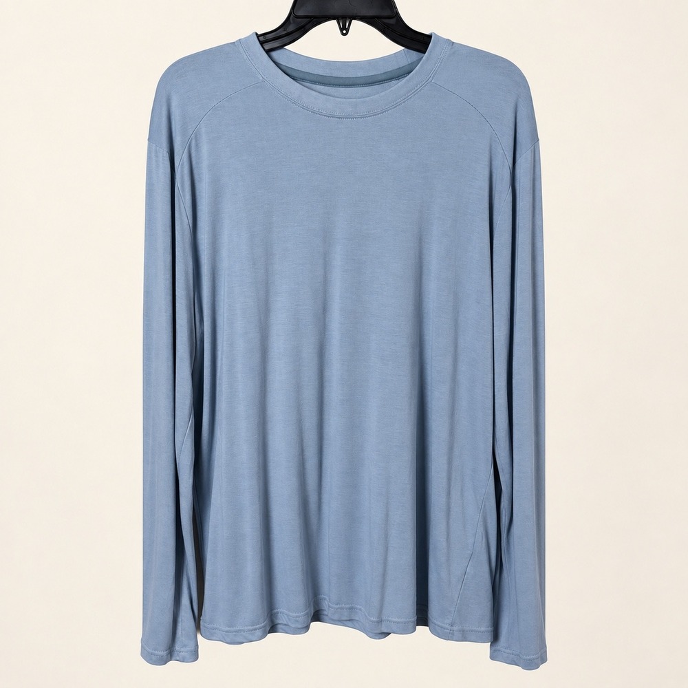 Free Fly Long Sleeve Shirt XL Blue Bamboo Lightweight Outdoor Top